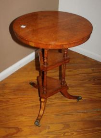 Regency Birdseye Maples Tiered Table on Castors