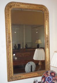 French Louis Phillipe Mirror with Flower Carvings