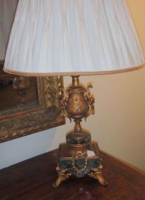 French Marble and Spelter Lamp