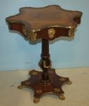 Mahogany Table with Brass Decor and Claw Feet 1920