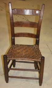 Early Mule Ear, Pegged Chair with Woven Seat 15