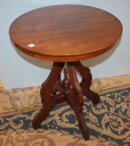 Walnut Victorian Round Side Table 24