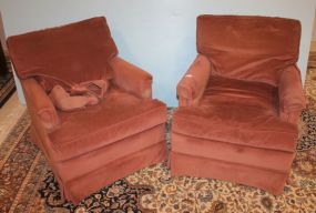 Two Velvet Vintage Arm Chairs 28