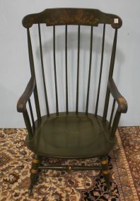 Stencil and Painted Green Rocker 24