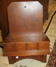 Victorian Walnut Hanging Shelf with Drawers Two of the drawers, would lock with key (missing) slots on shelf for ink, tickets?, 19