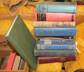 Box Lot of Books including Will Rogers by O'Brien, Eisenhower, and Dictionary