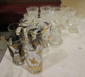 Group of Various Glasses For Juice some chips