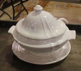 Large Ceramic Tureen with Spoon 15