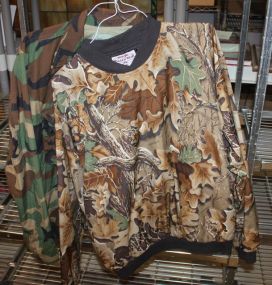 Wrangler Pull Over and Army Pattern Long Sleeve Shirt Large