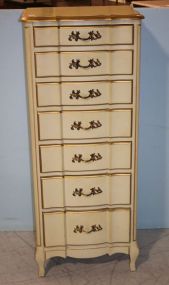 Perma Craft Seven Drawer Lingerie Chest painted with gold trim, 20