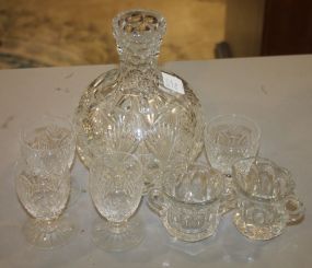 Small Sugar and Creamer, Decanter with Four 3