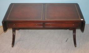 Duncan Phyfe Style Leather Top Coffee Table 39