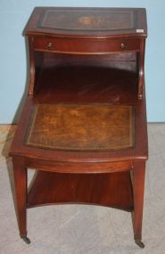 Step Down Leather Top, One Drawer Stand 18