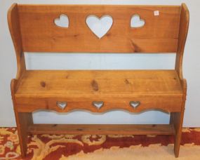 Pine Settee with Cut Out Hearts 37