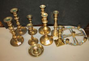 Brass Grouping of Candlesticks 2