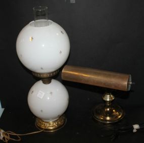 Brass and Glass Ball Shade Lamp, and Brass Student Lamp lamp 17
