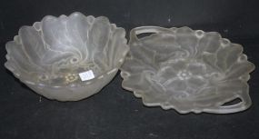 Vintage Satin Glass Tray and Bowl 9