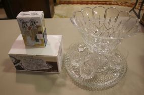Alexandria Crystal Salt/Pepper, Fifth Avenue Crystal Butter Dish, Five Tumblers, Punch Bowl 10