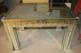 Mirrored Table Beveled mirror top table, mirror on side and legs (some damage, need to view if bidding), 51