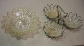 Plated Three Bowl Nut Dish and Fruit Bowl dish 12