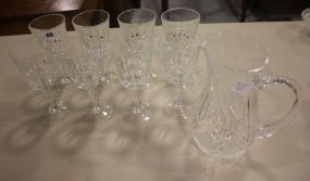 8 Lead Glass Crystal Glasses and Pitcher