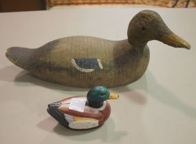 Small Painted Duck, Antique Wood Duck Missing Glass Eye, and Bill Chipped Duck 5