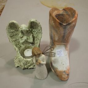 Pottery Boot, Resin and Wood Angels 5