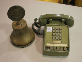 Old Telephone and Heavy Brass Civitan Weight bell shape