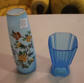 Art Glass Italian Blue Vase 9