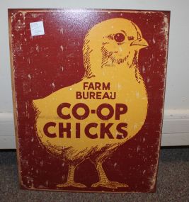 Reproduction Farm Bureau Co-Op Chicks Tin Sign 12