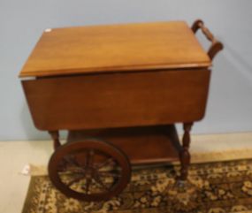 Maple Tea Cart with One Drawer 20