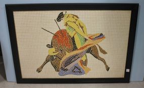 Tile Mosaic of Bullfighter Framed 39