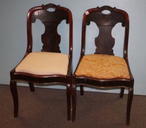 Pair of Empire Gondola Chairs one needing lots of repair.