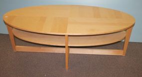 Blonde Wood Oval Coffee Table 55