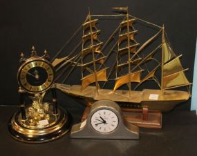 Elgin Clock, International Silver Company Clock and Brass Ship on Stand Clock 11