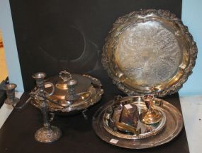 Silverplate Candlesticks, Trays, and Covered Vegetable