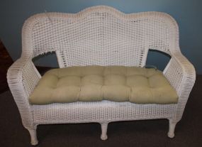 Vinyl Wicker Style Settee 51