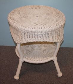 Vinyl Wicker Style Side Table 18