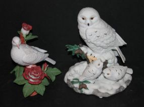 Porcelain Group of Owls, Lenox 1996 Christmas Dove Owls 5