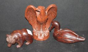 Carved Rosewood Bear, Rosewood Carved Duck, and Resin Eagle Carved Rosewood Bear 4