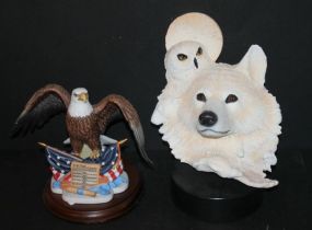Spirit of Liberty by Lenox, Resin Figurine of Wolf Head and Owl Spirit of Liberty by Lenox on stand 7