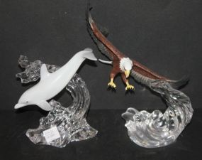 Lenox Whale on Glass Form, Lenox eagle on Glass Limp Lenox whale on glass from 8