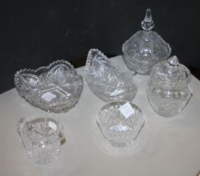 Six Various Pieces of Press Glass