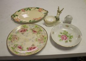 Handpainted Plates, Dish, and Reindeer