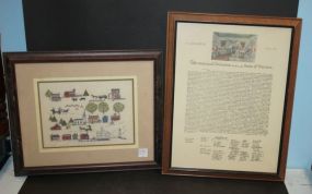 Needlework and Framed Copy of Declaration 13