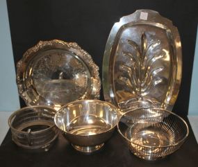 Group of Silverplate trays and bowls