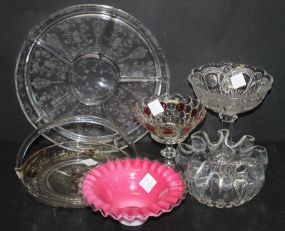 Group of Glass insert of brides basket 2