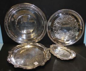 Four Silverplate Trays