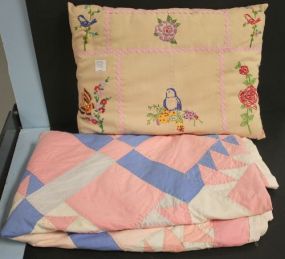 Old Quilt and Pillow