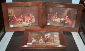 Three English Prints Three English prints in original frames of interior scenes of officers, one entitled 